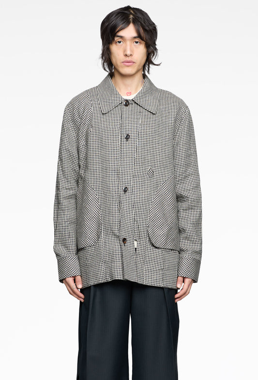 Chessboard Gingham Shooting Mid Coat