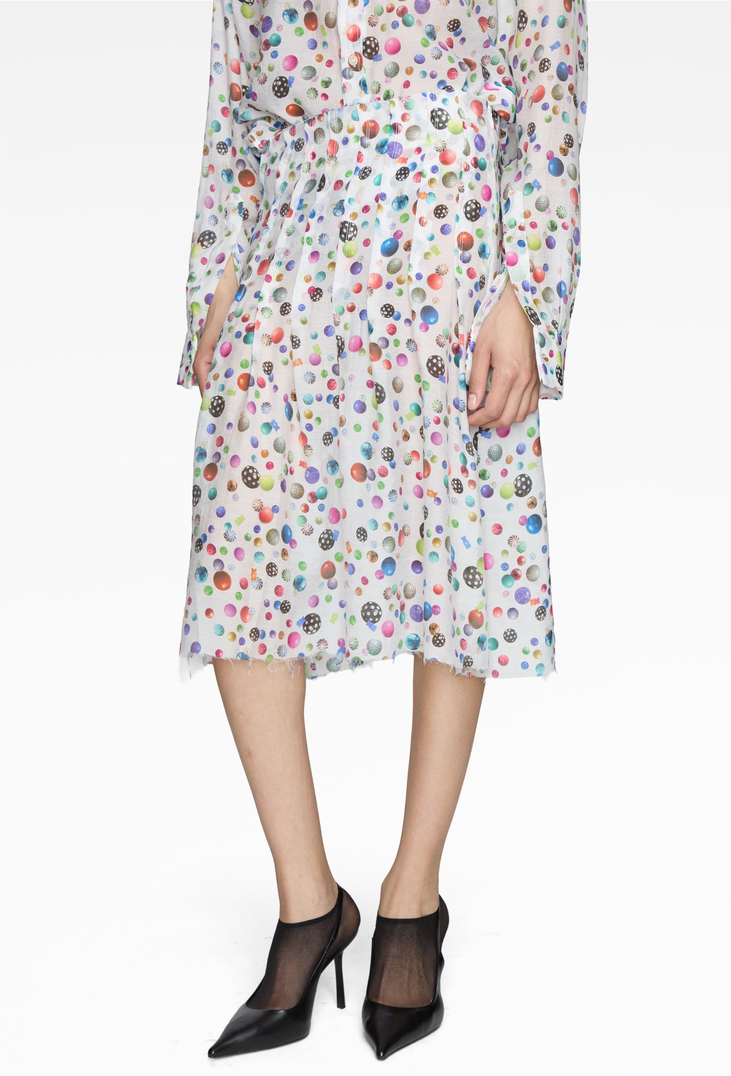 Confetti Shower Bead Pleat Around Skirt