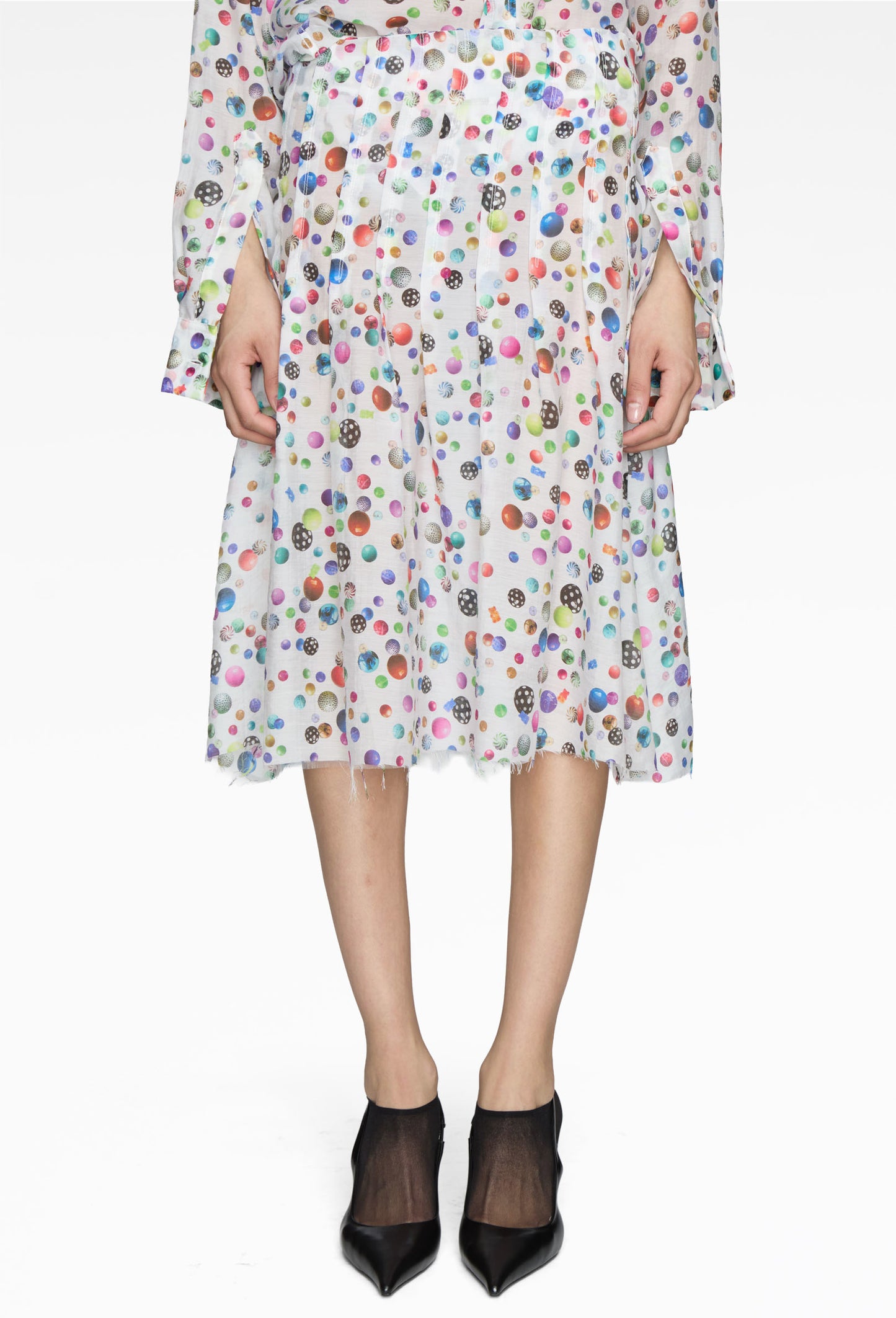 Confetti Shower Bead Pleat Around Skirt