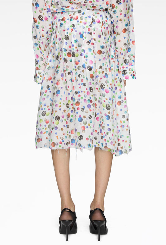 Confetti Shower Bead Pleat Around Skirt