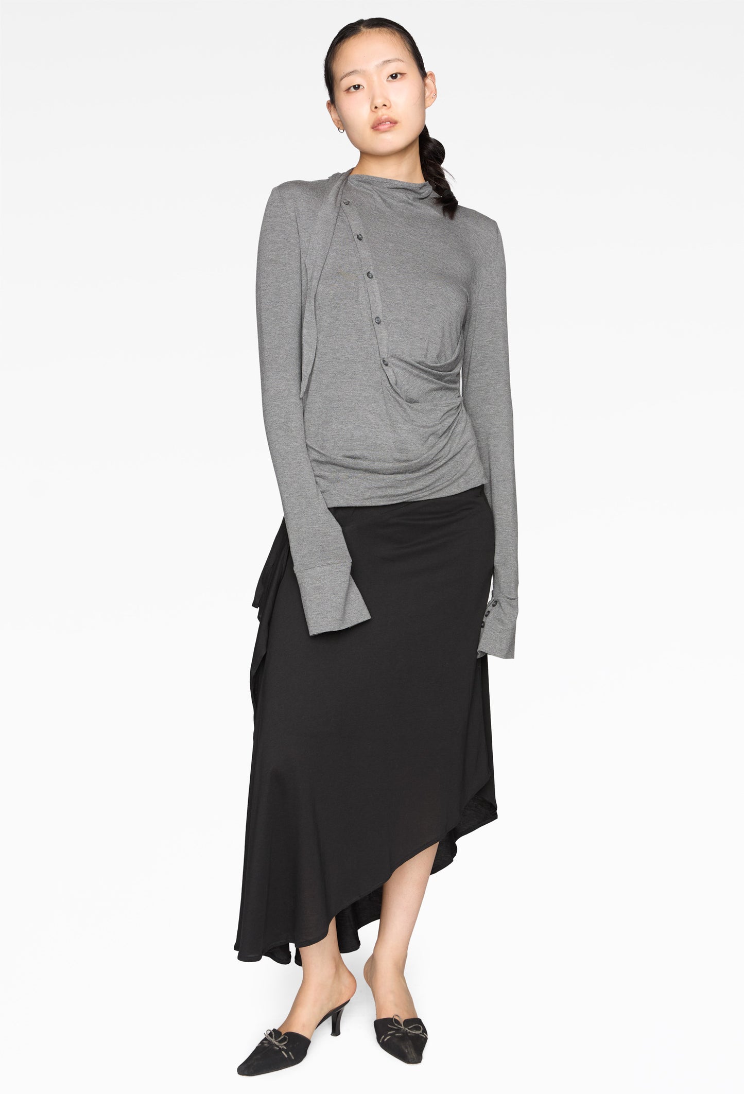 Dark Grey Adoya Long Sleeve Top (Komune Exclusive)