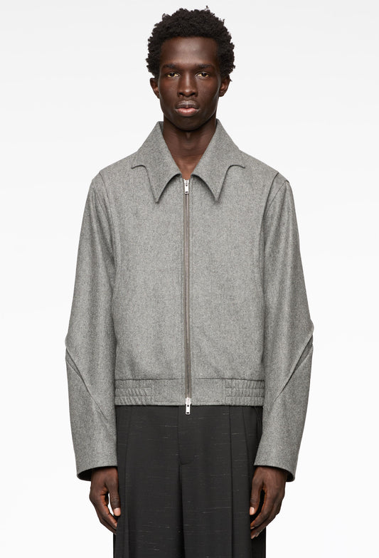 Grey Batwing Drape Jacket