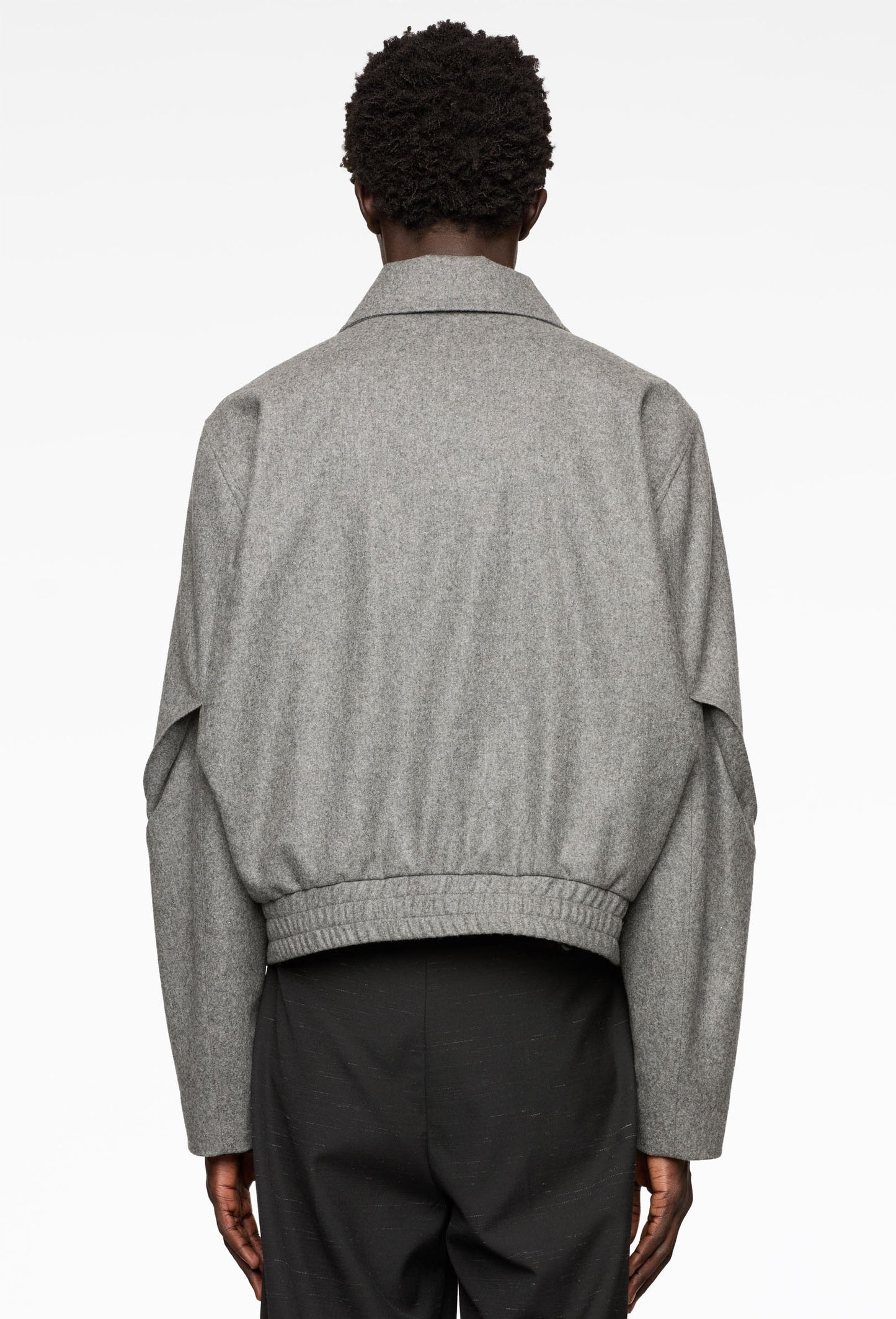 Grey Batwing Drape Jacket