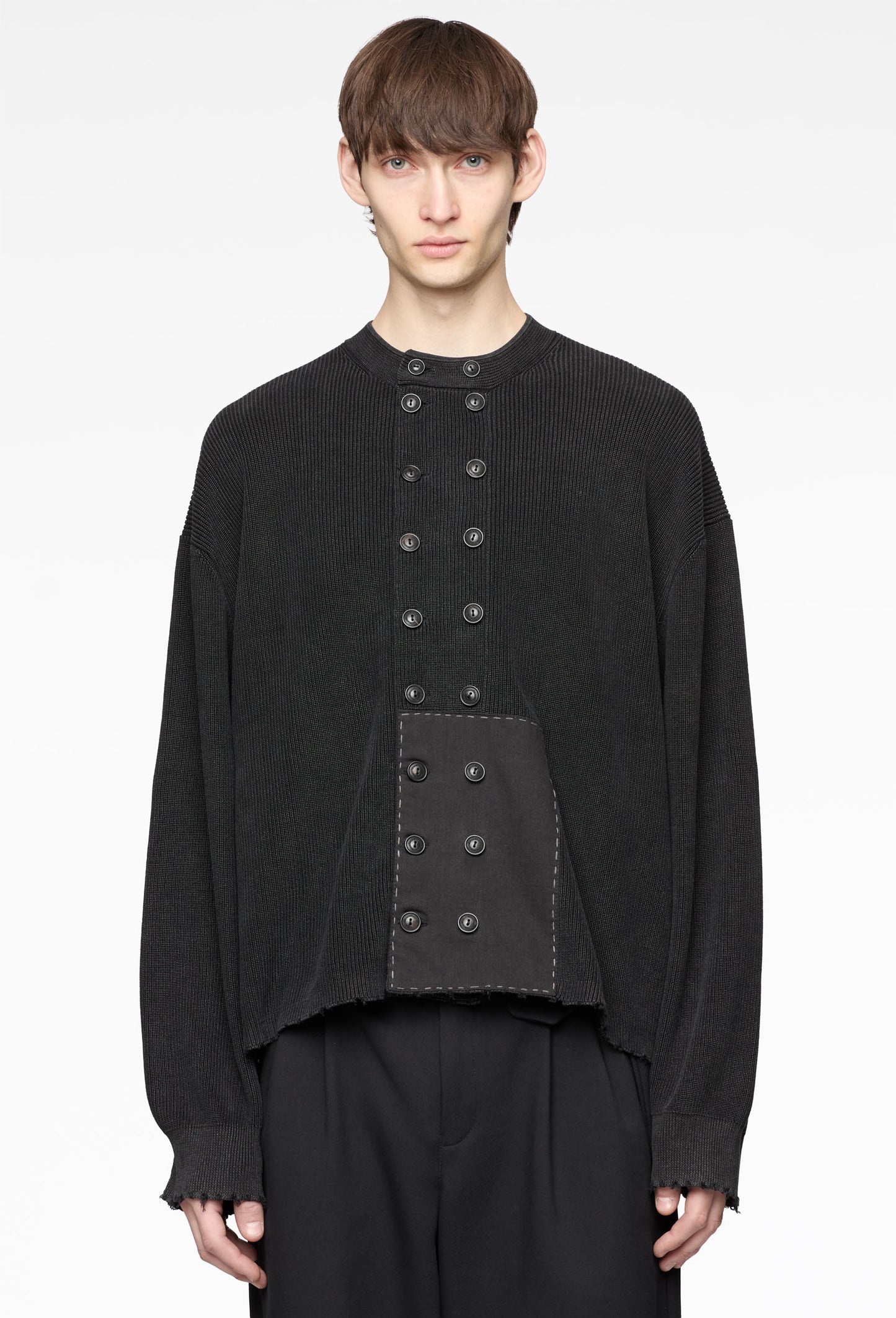 Double Breasted Aged Knit