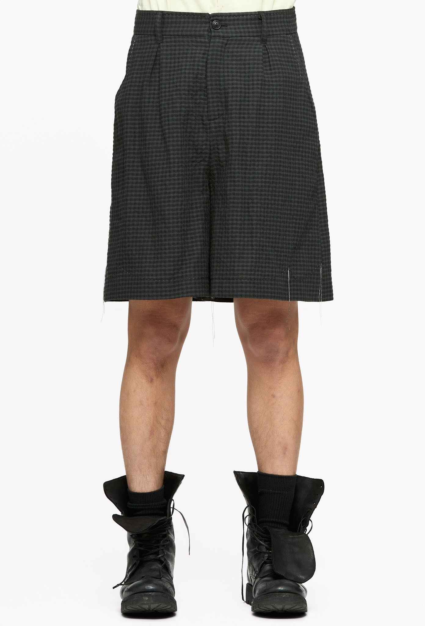Dusty Check Pleated Shorts