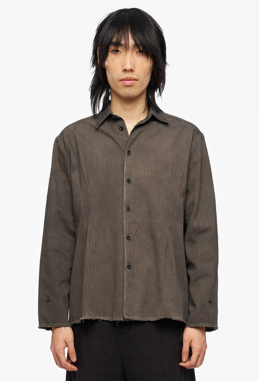 Dyed Grey Linen Shirt