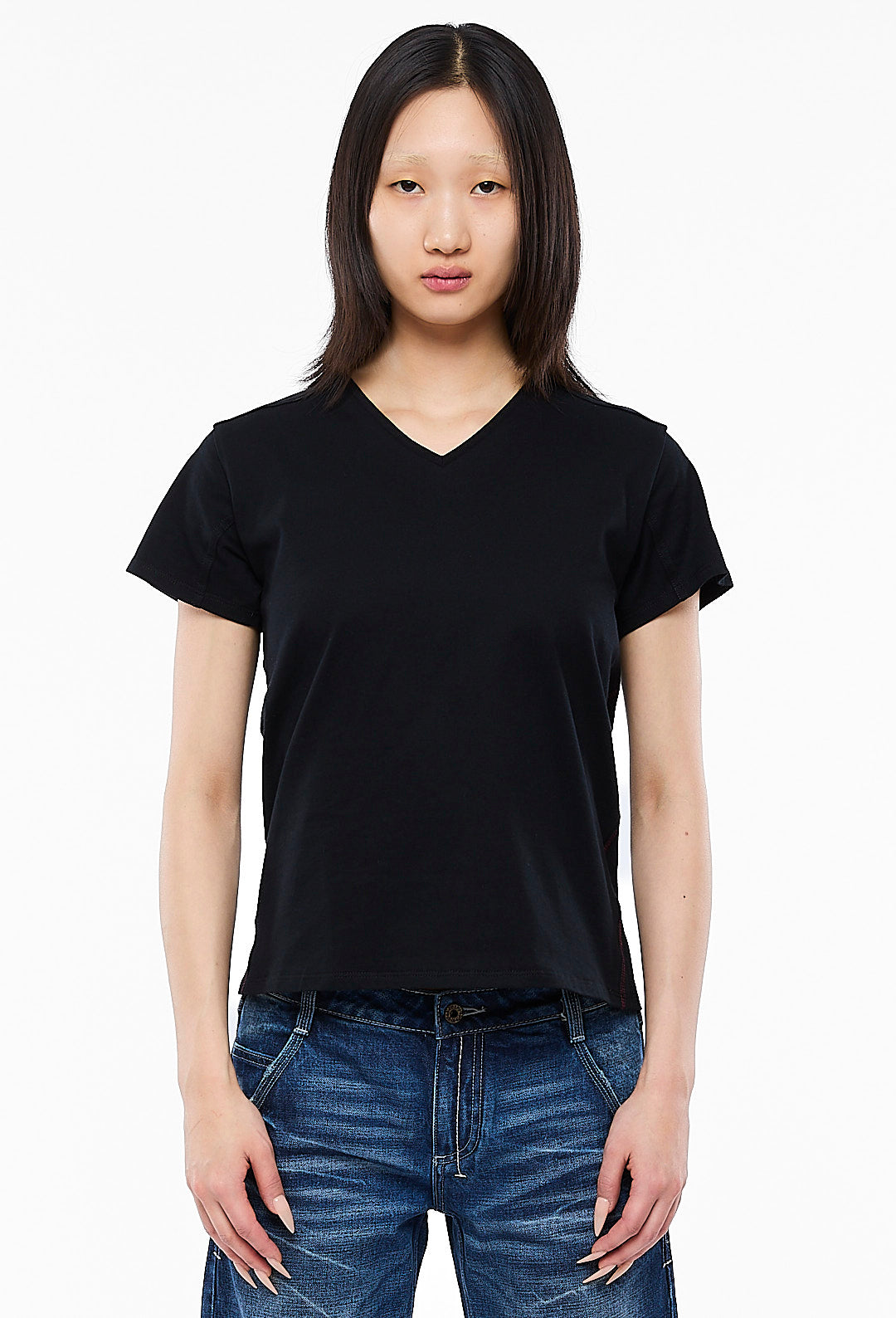 Black V-Neck Tee