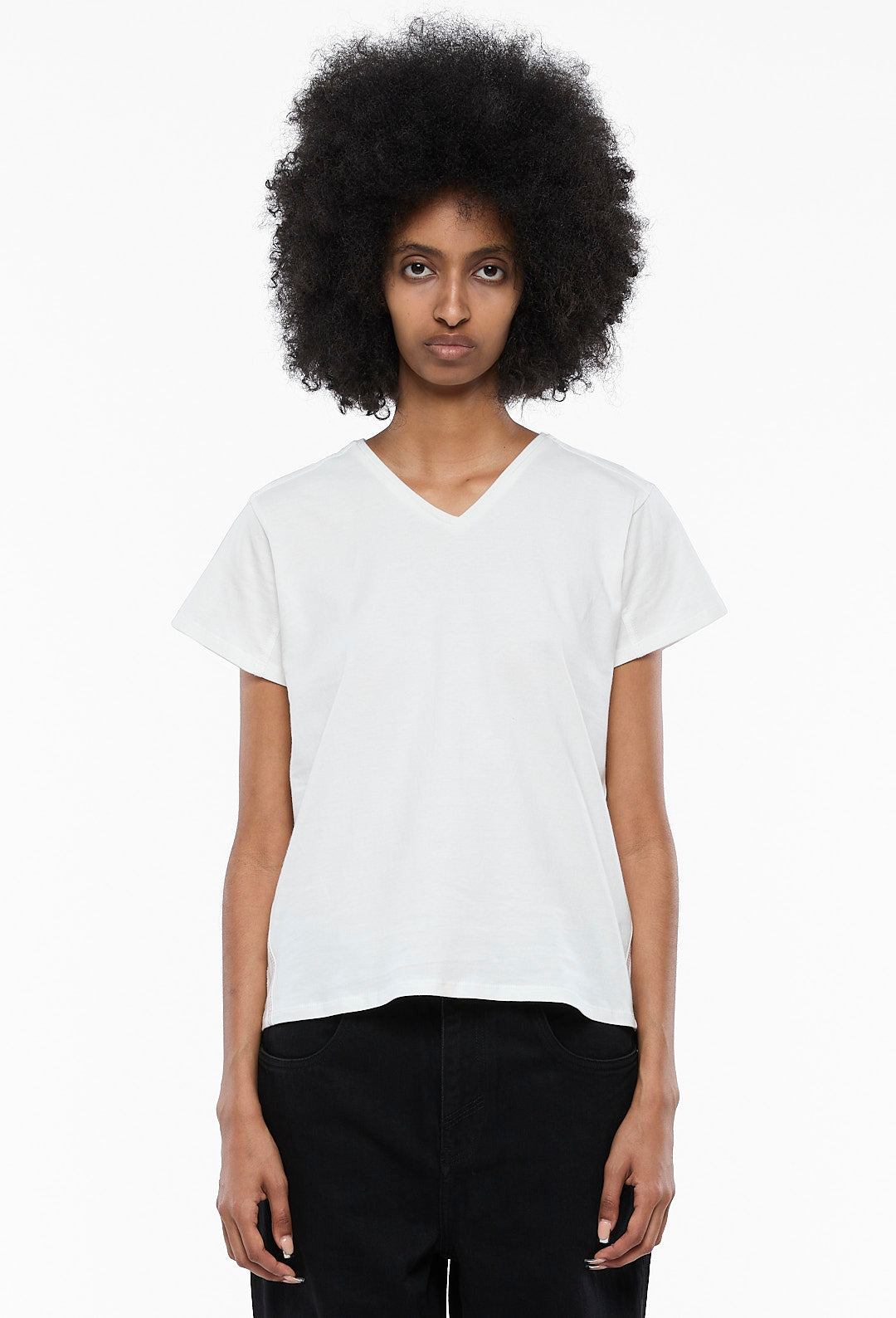 White V-Neck Tee