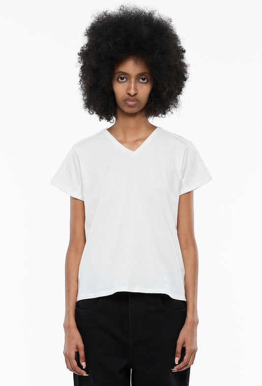 White V-Neck Tee