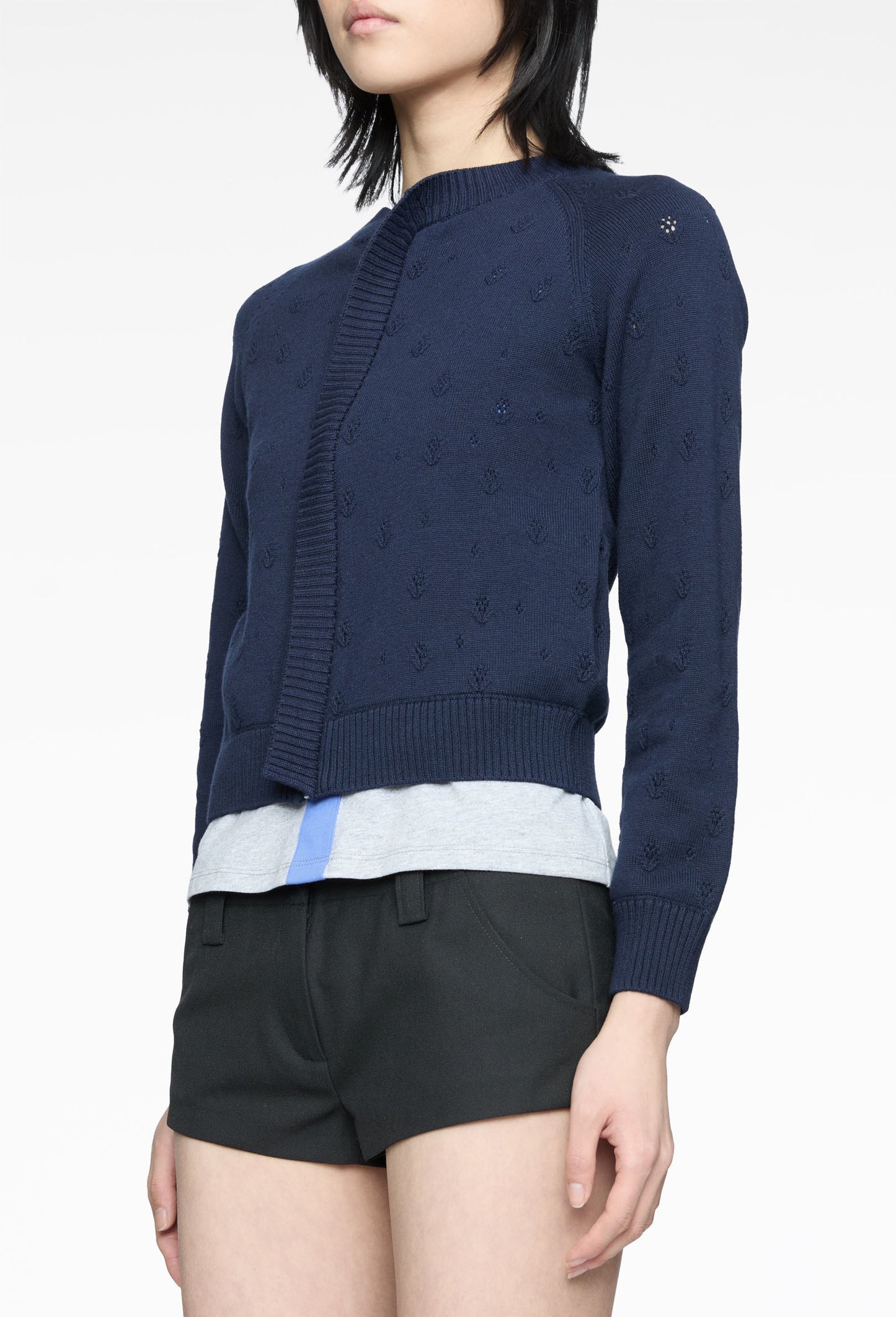 Floral Lace Zip Knit