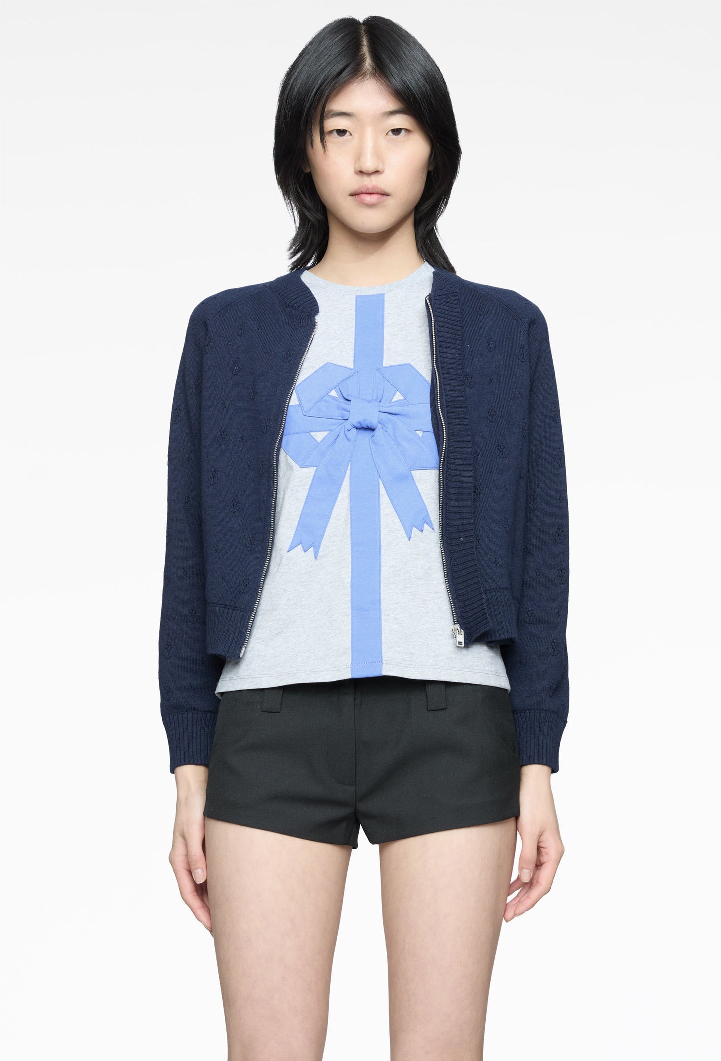 Floral Lace Zip Knit