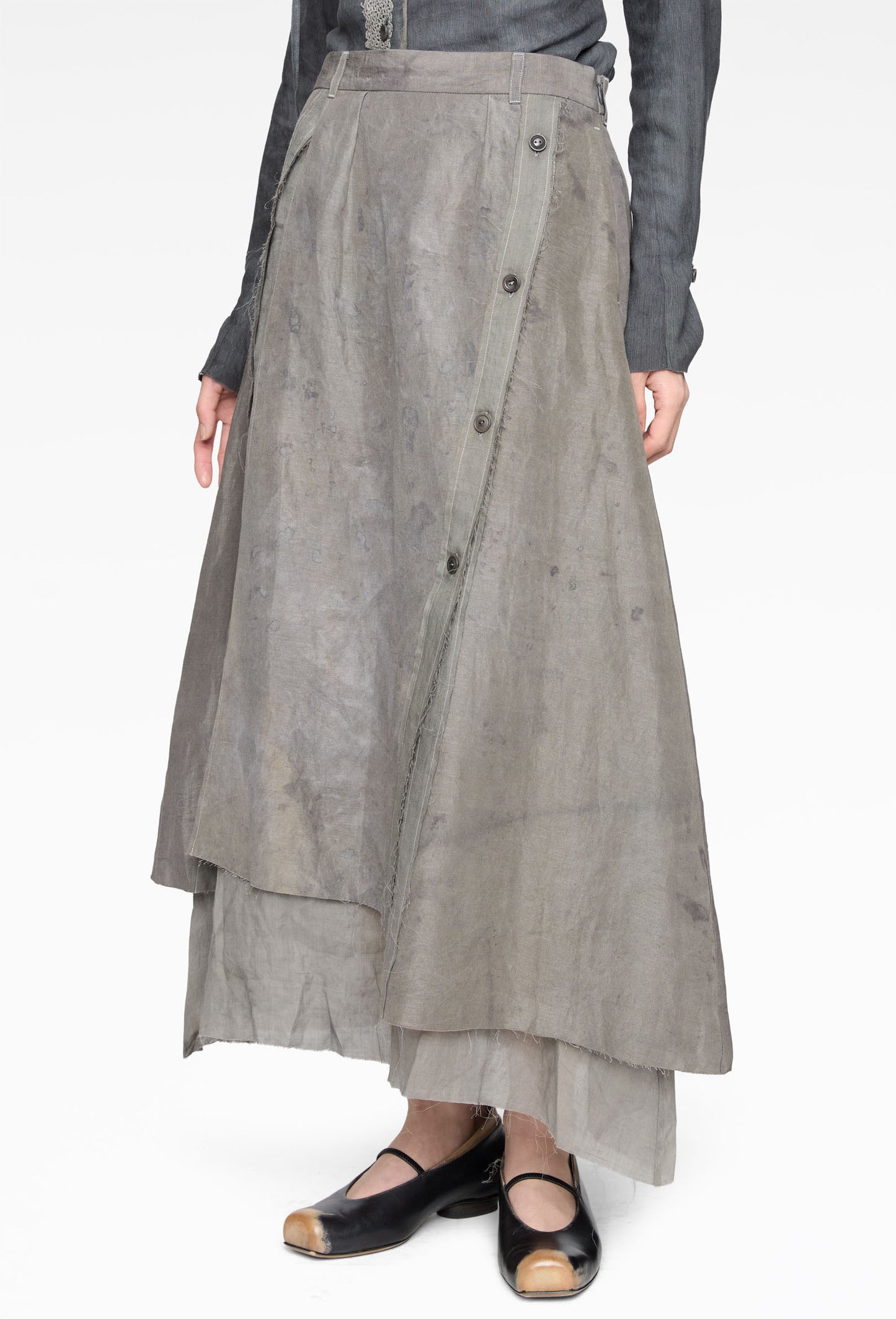 Forgotten Materials - Button Draft Layered Skirt (Komune Exclusive)