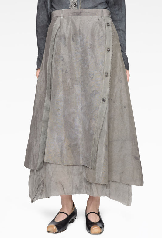 Forgotten Materials - Button Draft Layered Skirt (Komune Exclusive)