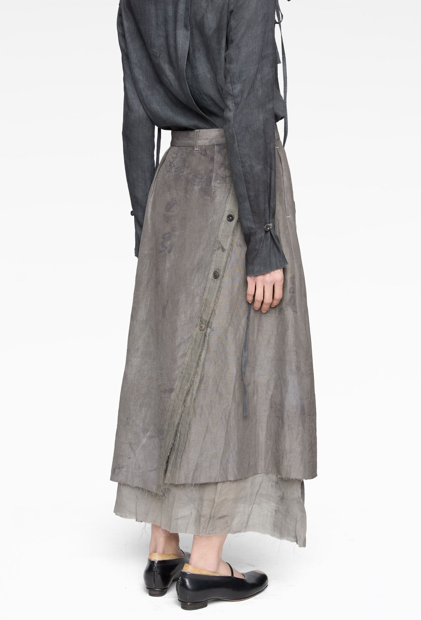 Forgotten Materials - Button Draft Layered Skirt (Komune Exclusive)