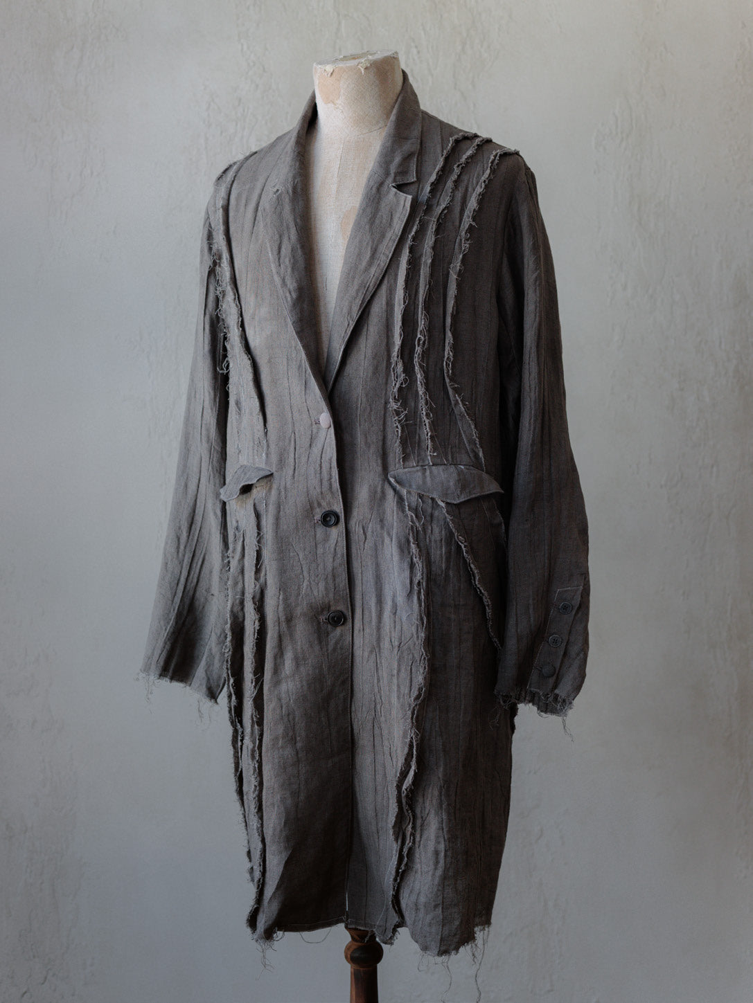 FM - Grey Fractured Linen Coat