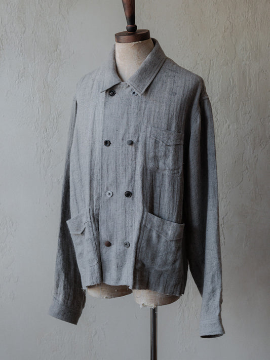 FM - Grey Linen Double Breasted Jacket