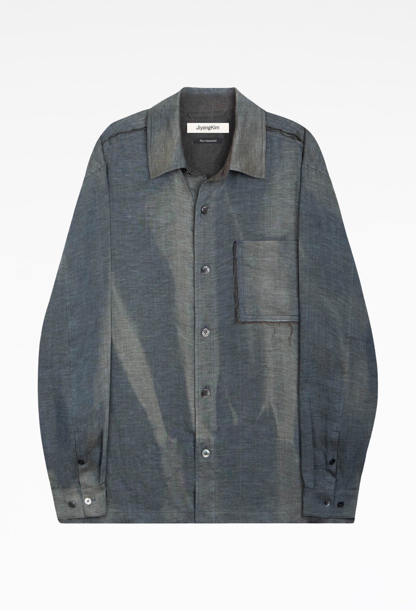 Green Sun-Bleached Raw Edged Shirt