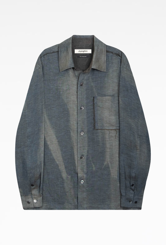 Green Sun-Bleached Raw Edged Shirt