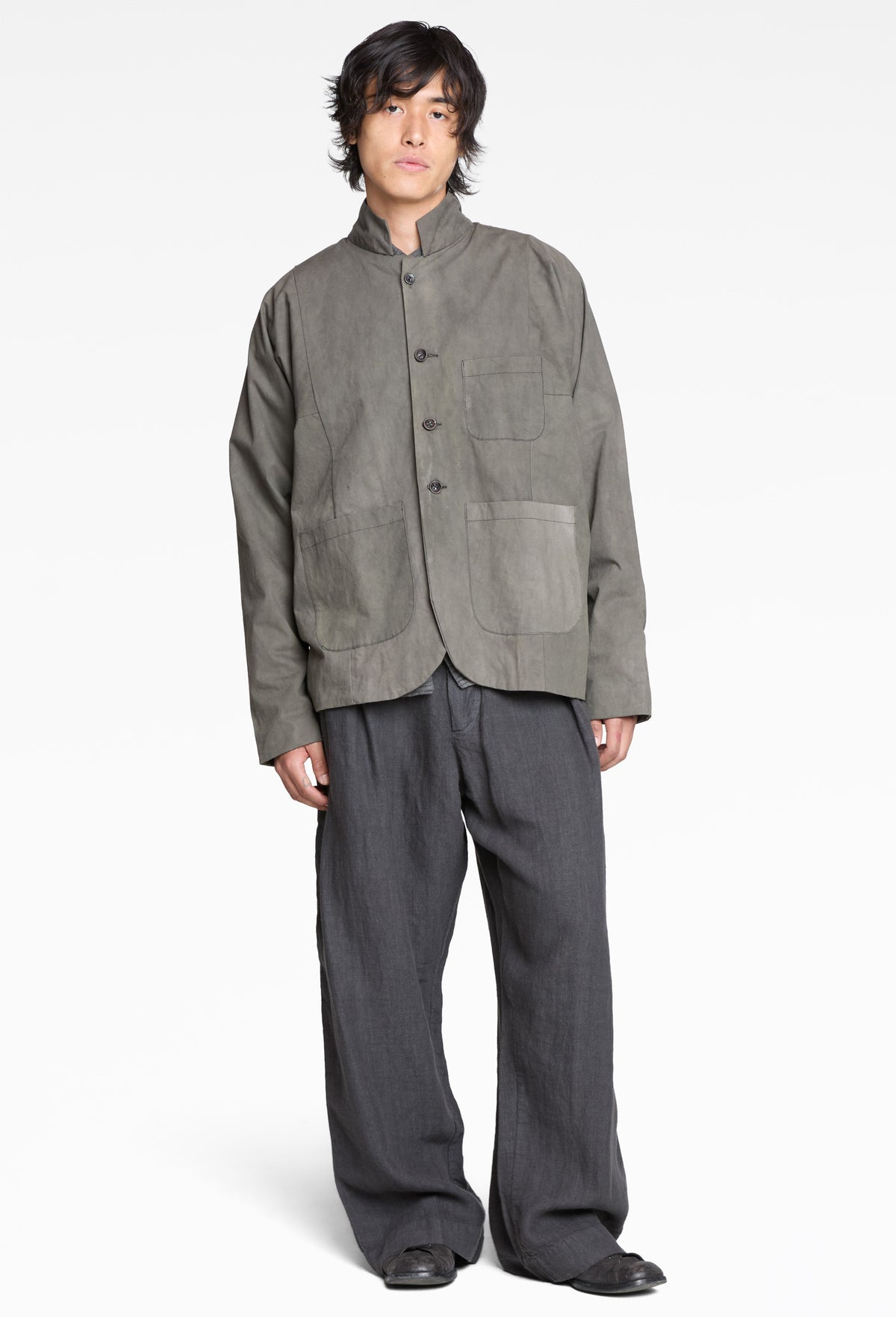 Grey Cotton Fisherman Jacket