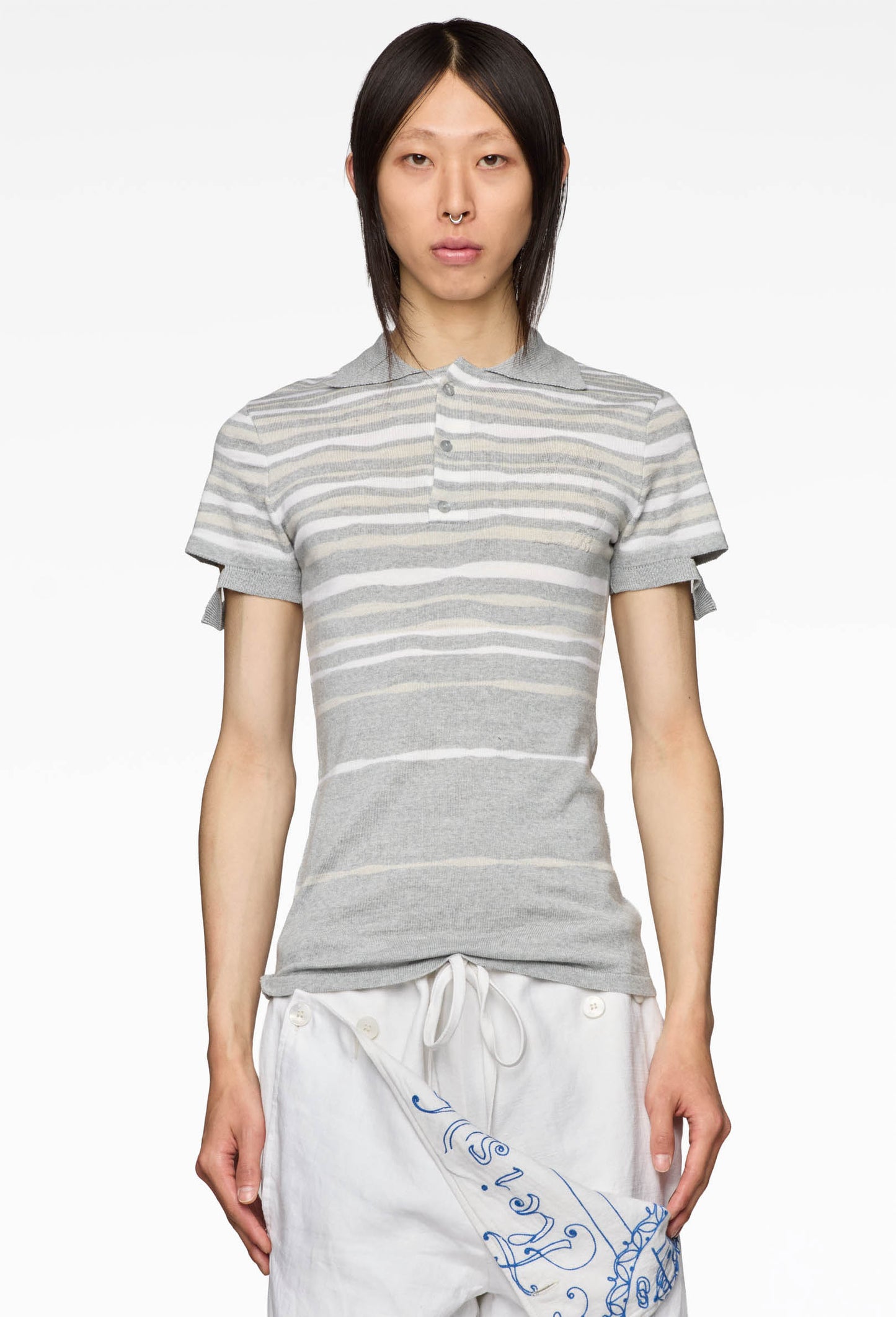 Grey Knit Polo