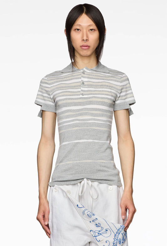 Grey Knit Polo