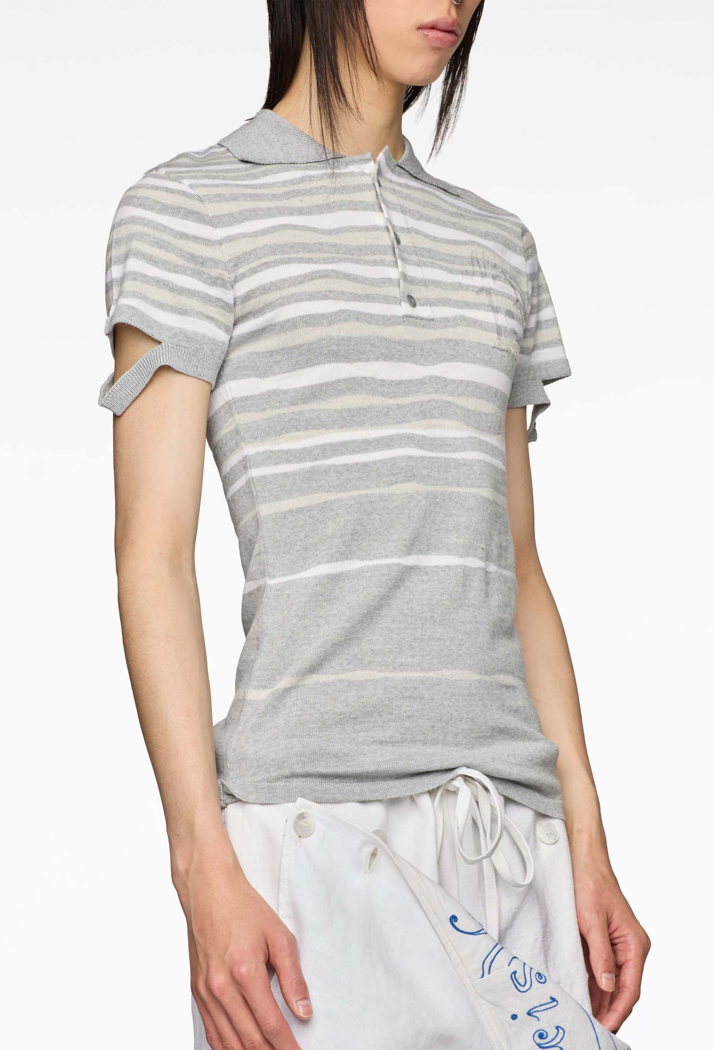 Grey Knit Polo