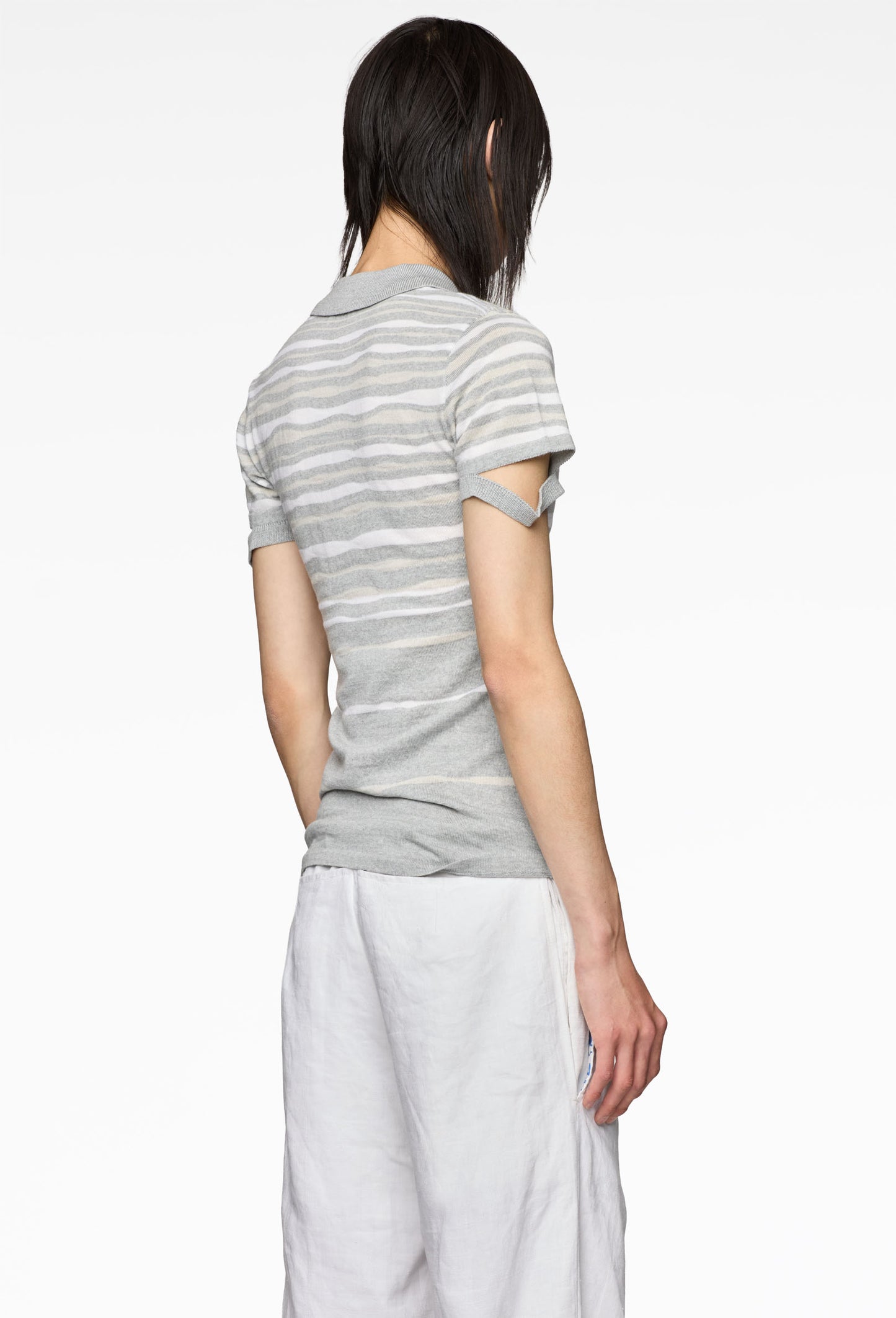 Grey Knit Polo