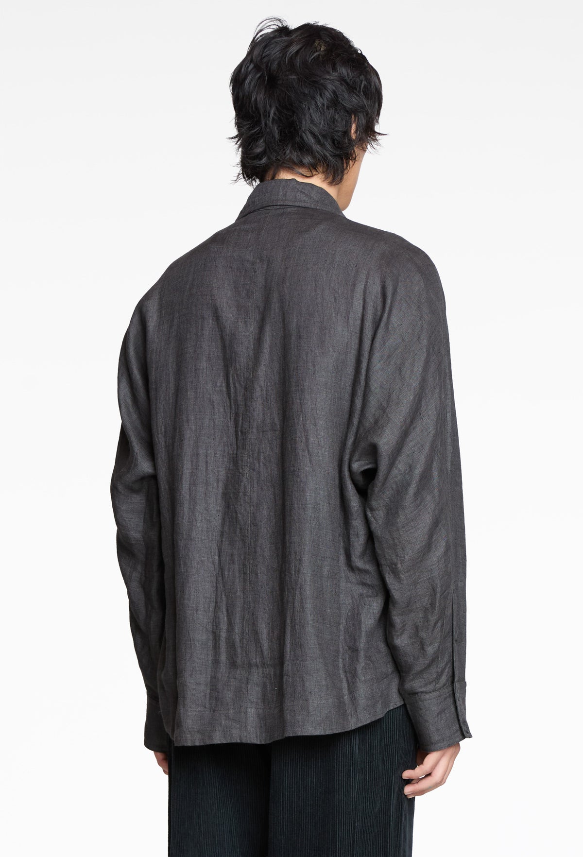 Grey Linen Double Breasted Shirt