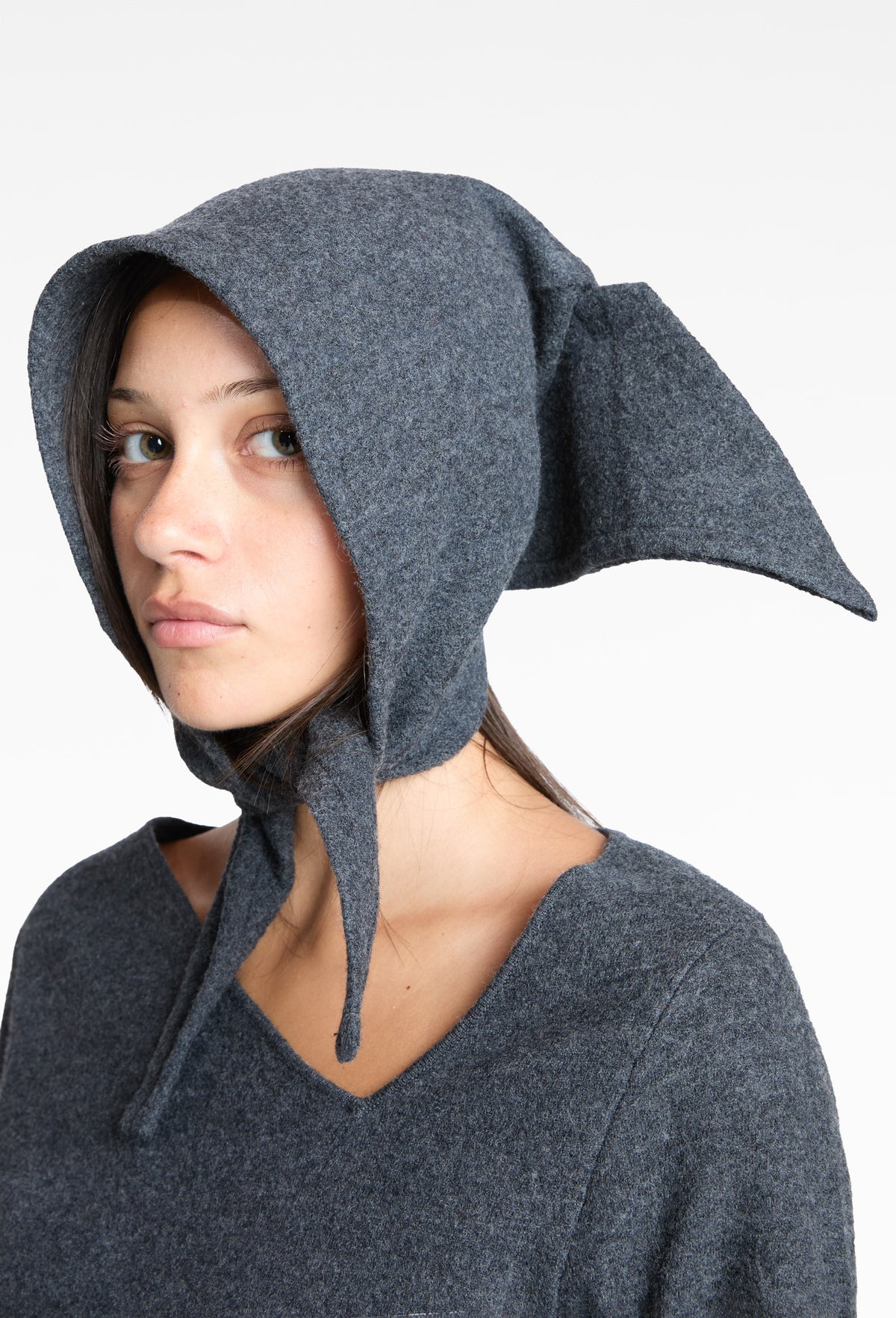 Grey Lyra Felted Bonnet