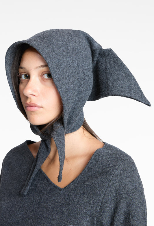 Grey Lyra Felted Bonnet