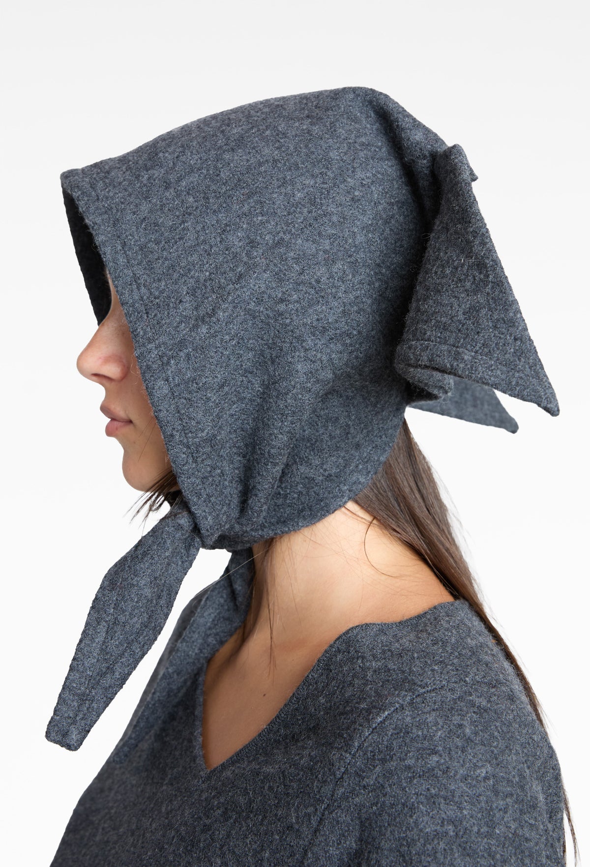 Grey Lyra Felted Bonnet