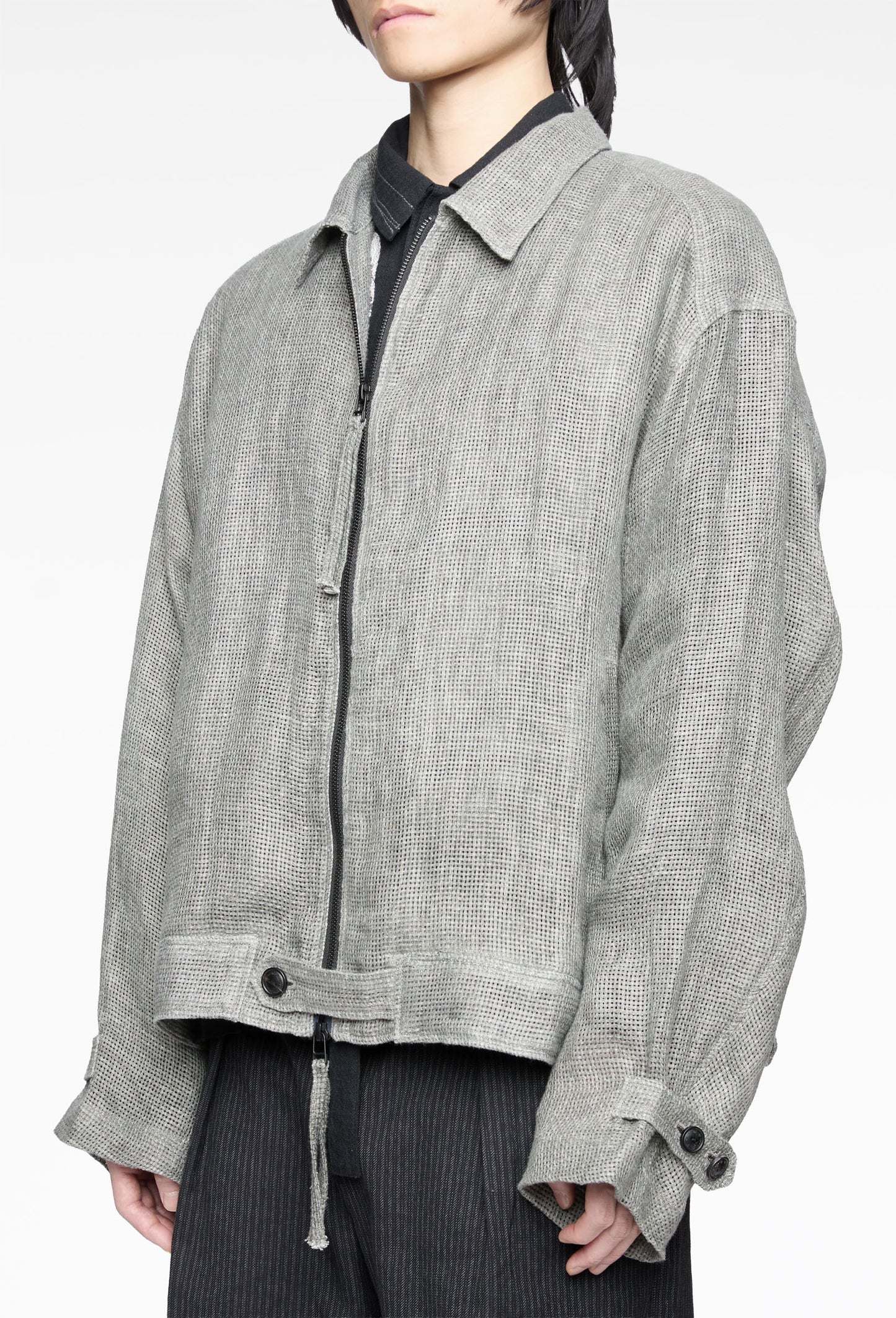 Grey Mesh Bomber