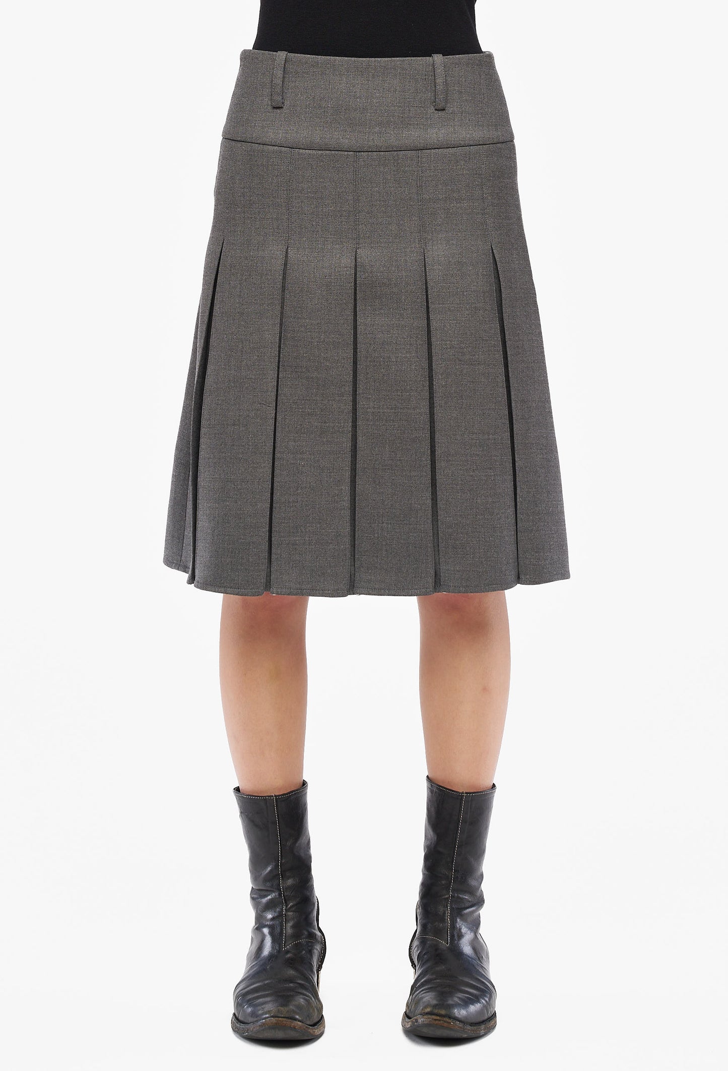 Grey Pleated Skirt