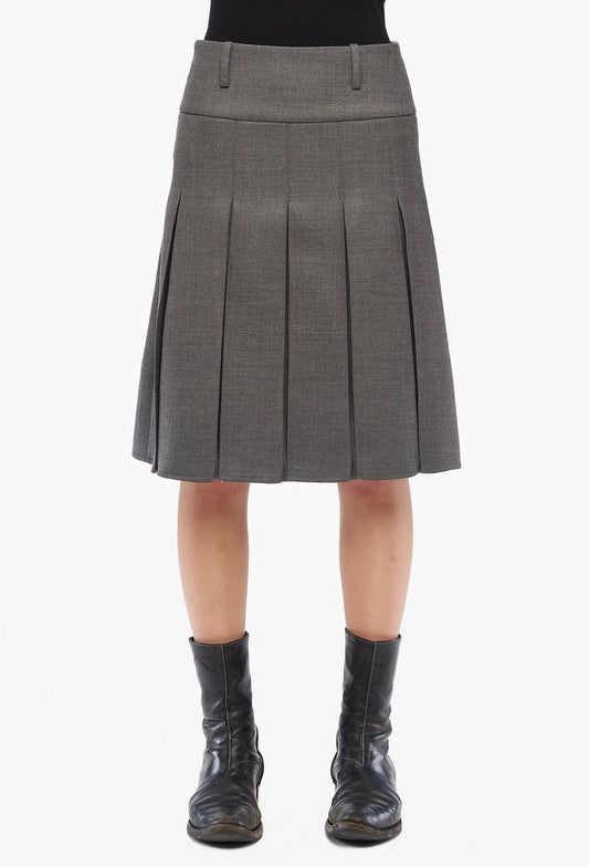 Grey Pleated Skirt