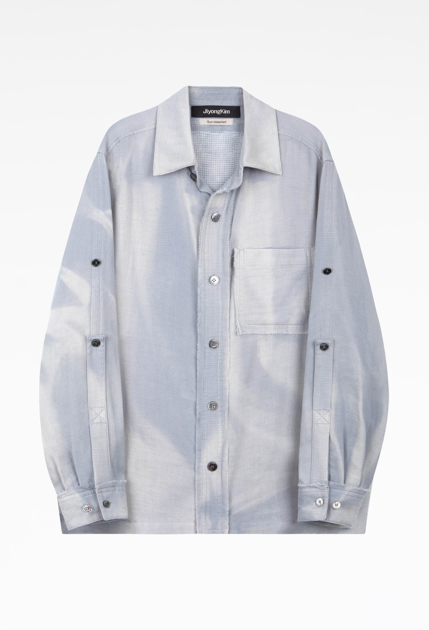 Grey Sun-Bleached Strap Detailed Shirt
