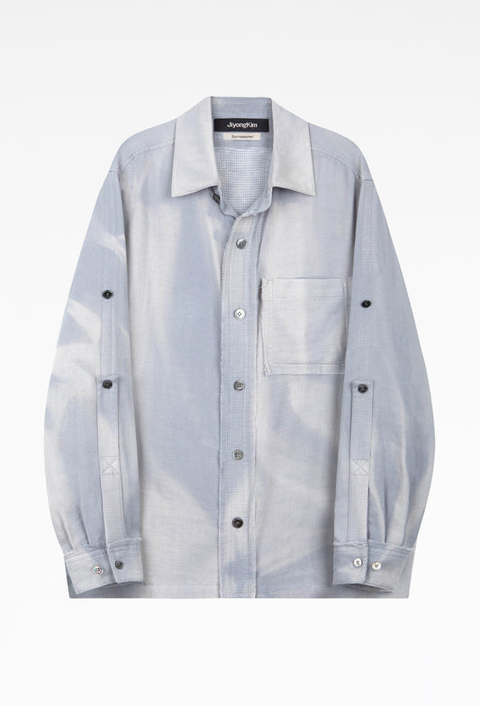 Grey Sun-Bleached Strap Detailed Shirt