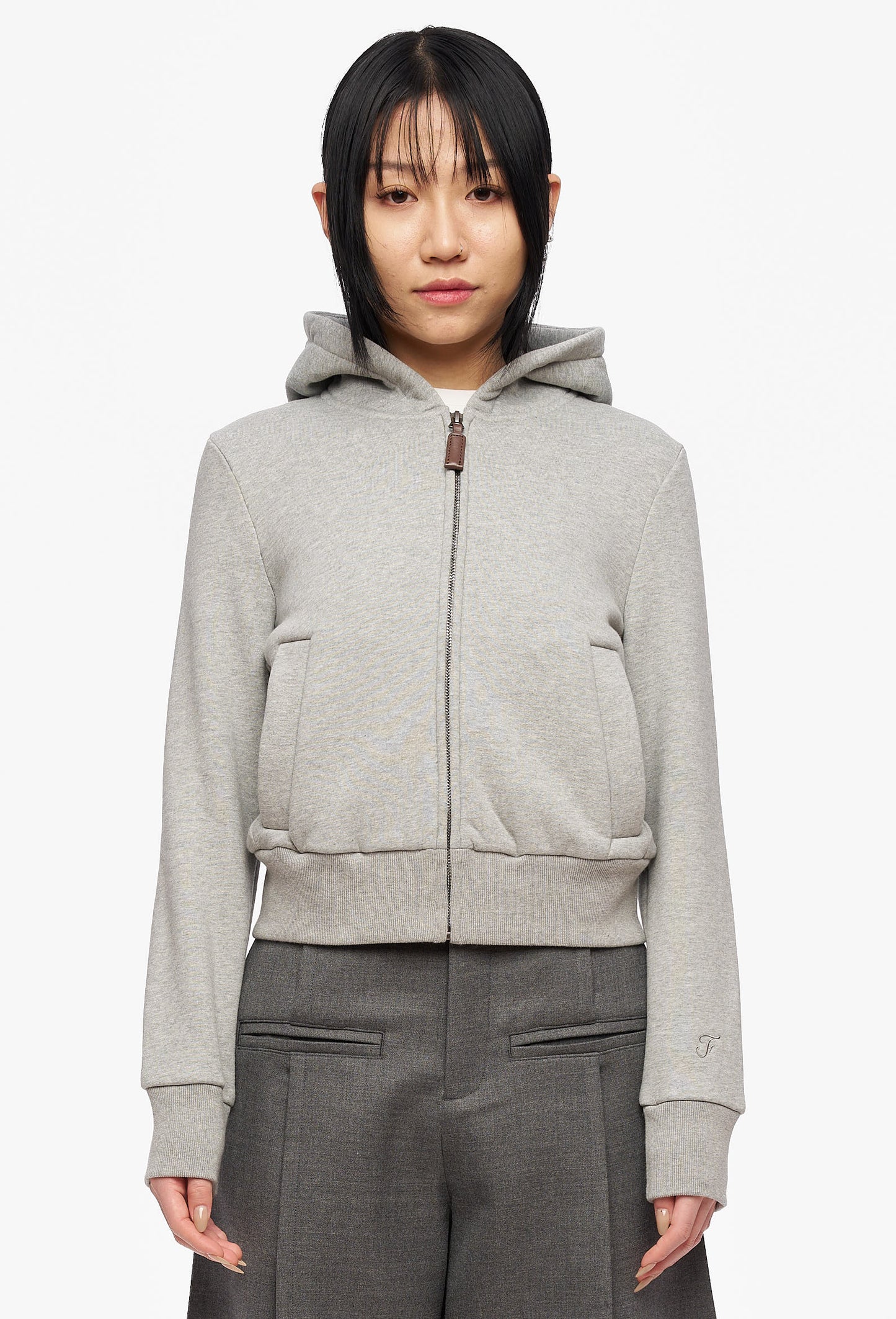 Grey Tight Fleece-Lined Hoodie