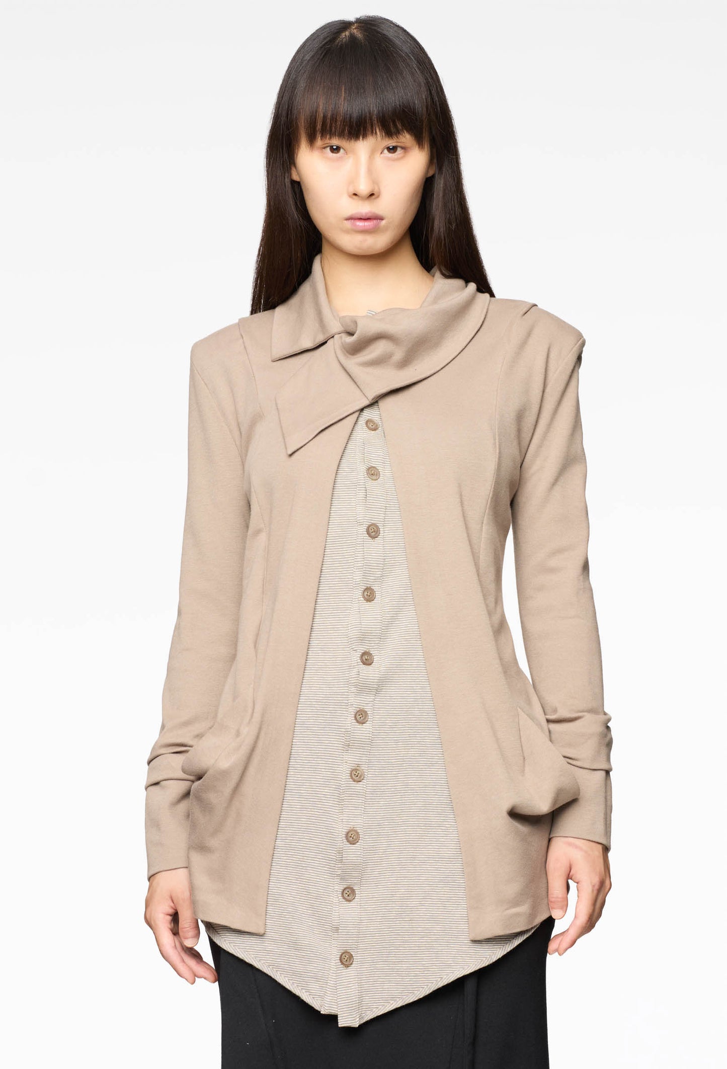Hans Draped Striped Cardigan