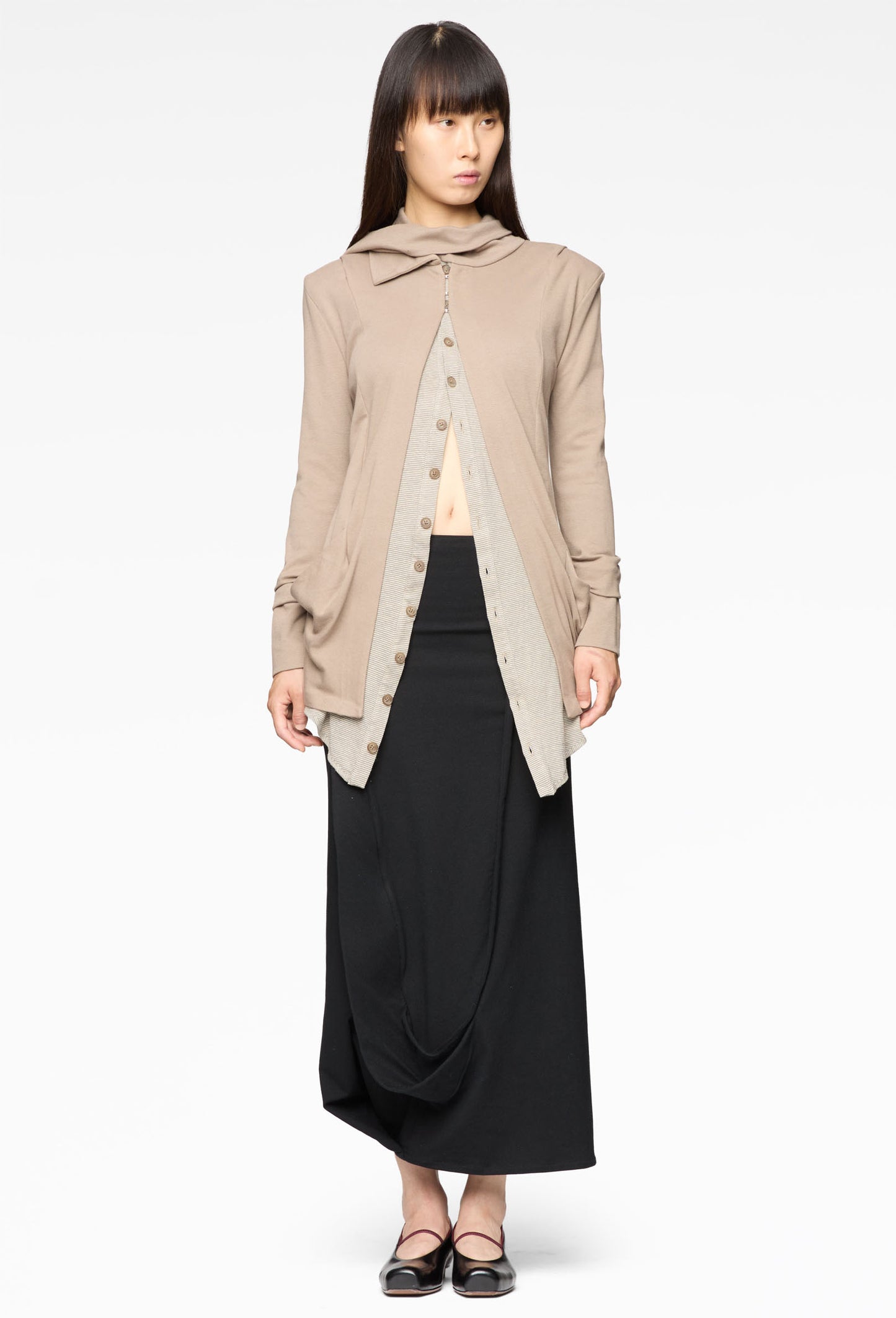 Hans Draped Striped Cardigan