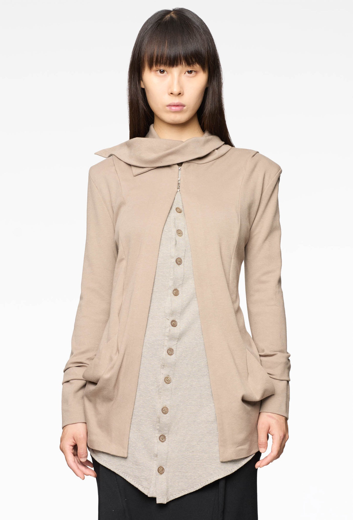 Hans Draped Striped Cardigan