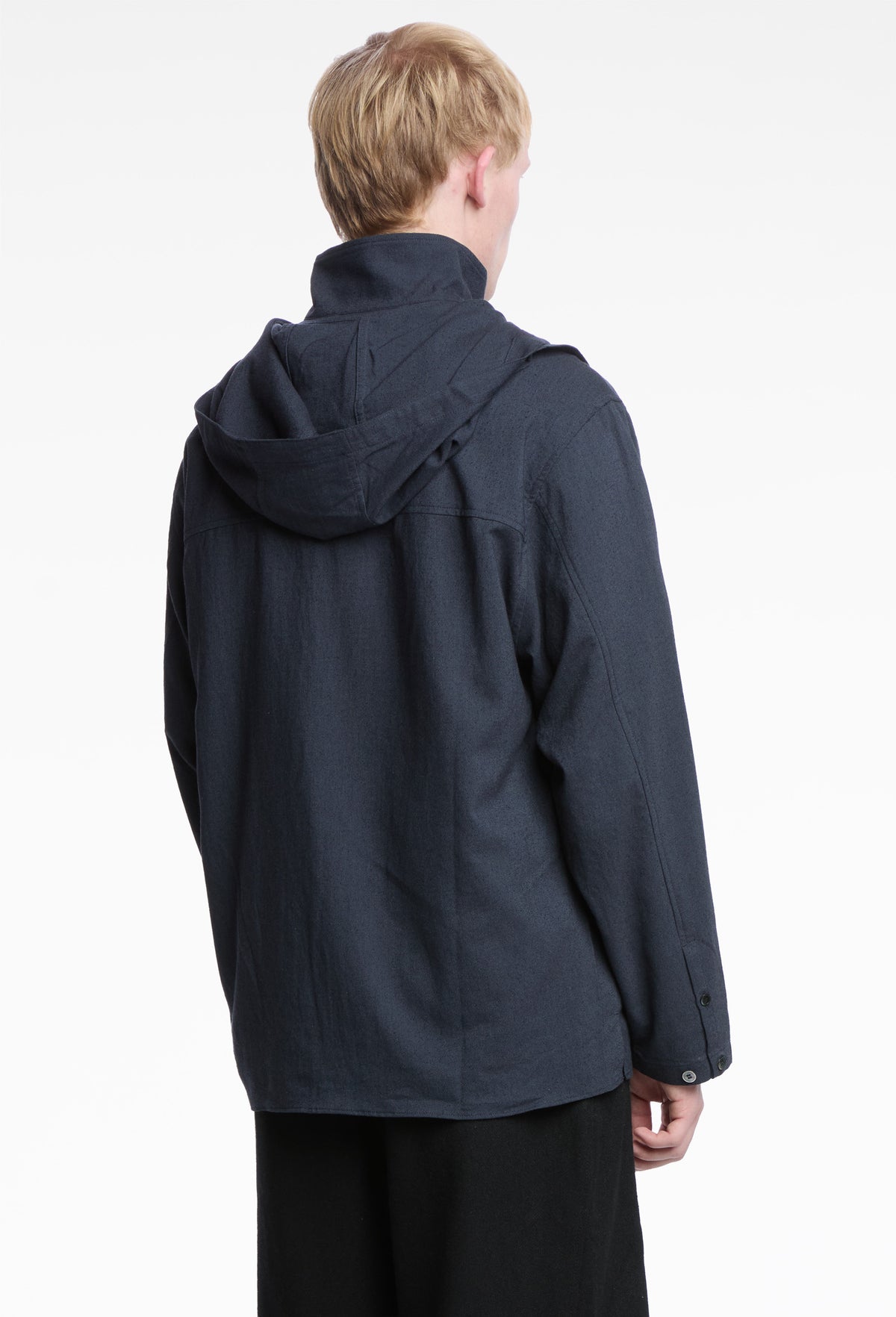 Hooded Layered Zip-Up Shirt