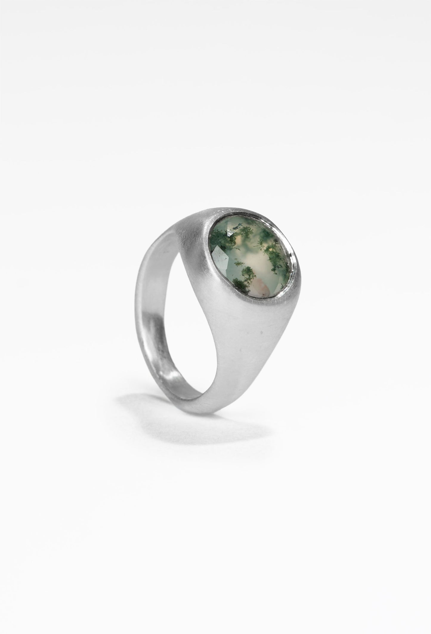 Island Cocktail Ring (Moss Agate)