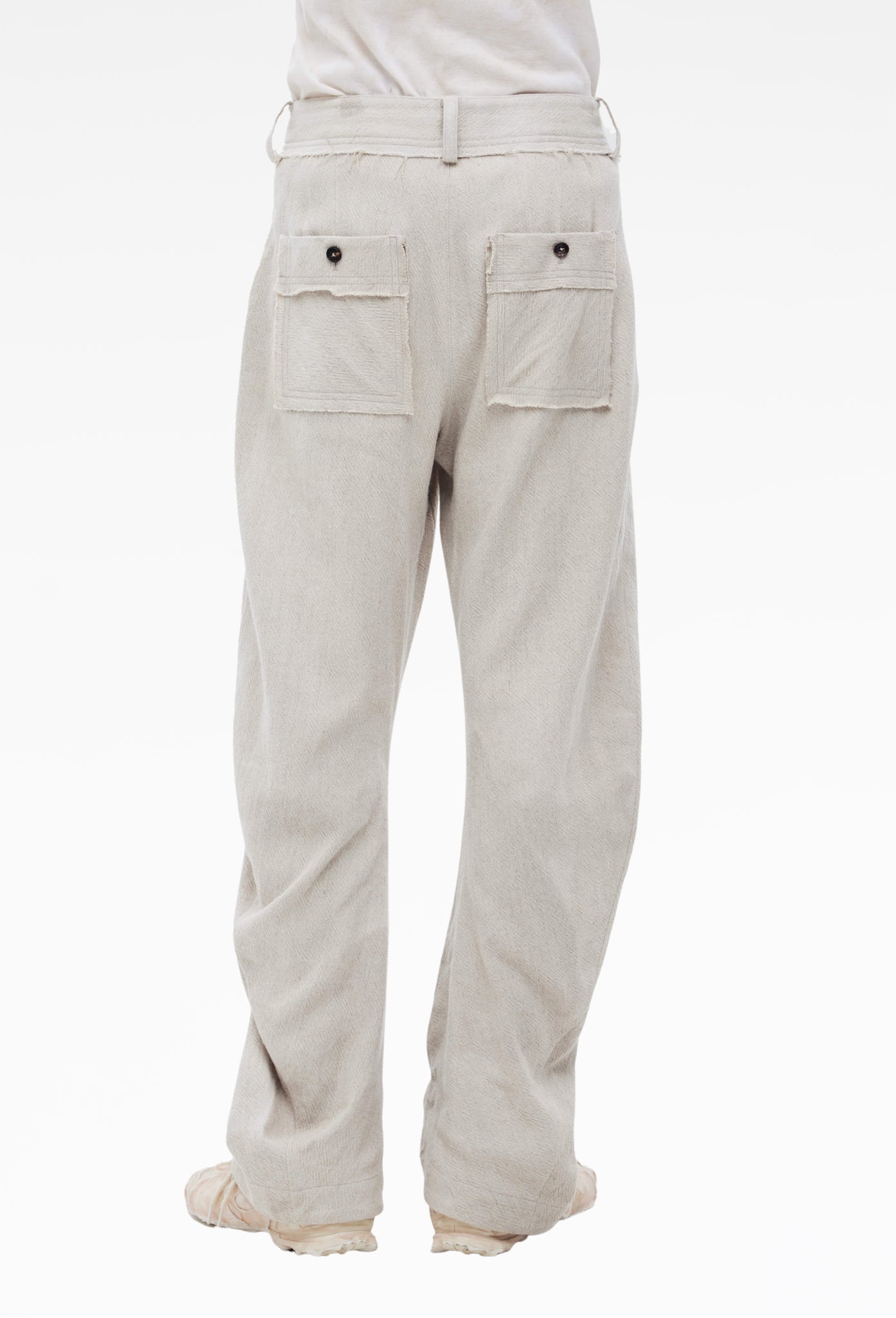 Ivory Sun-Bleached Curved Trousers