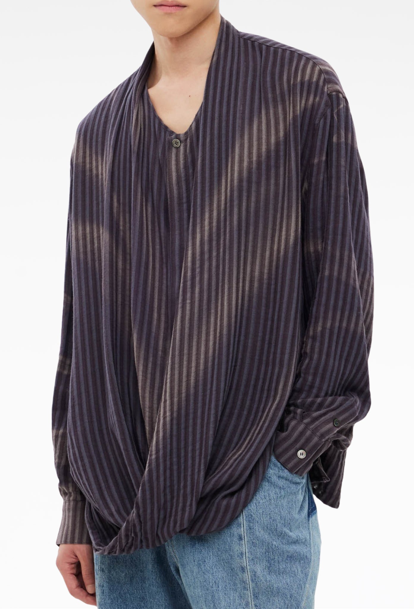 Jacquard Sun-Bleached Draped Shirt