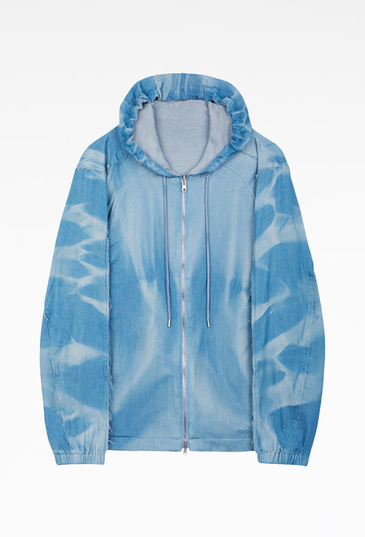 Light Blue Sun-Bleached Reversible Hood Jacket