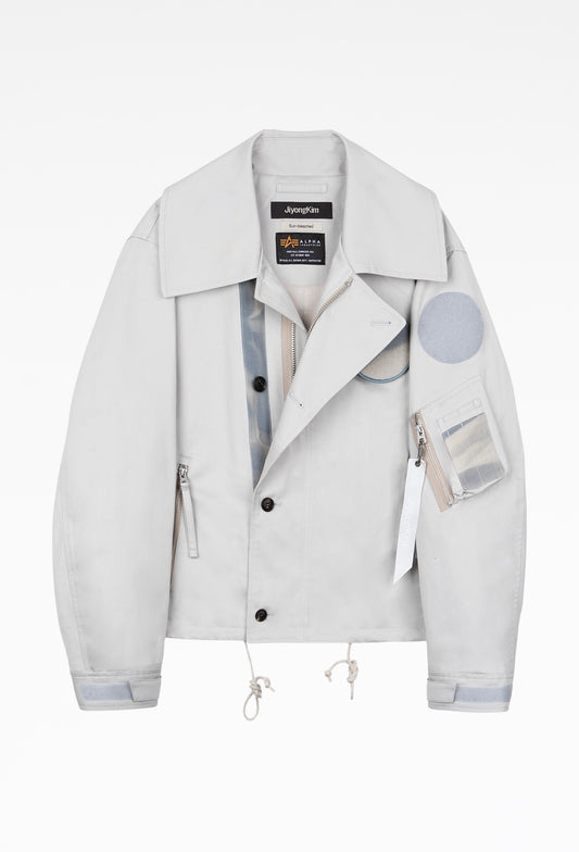 Light Grey Sun-Bleached Wide Collar Jacket (Alpha Industries)