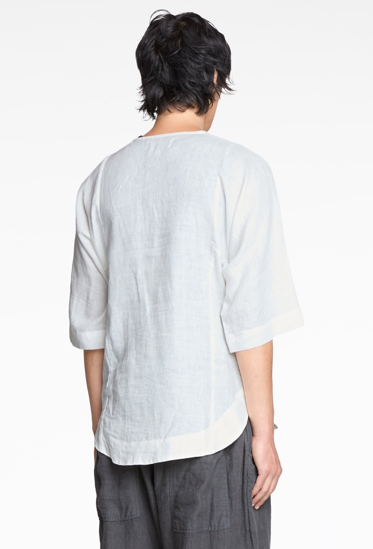 Linen Curved Fisherman Short Sleeve