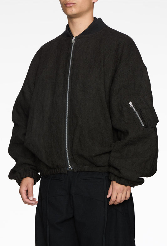 Linen Draped Ma1 Blouson
