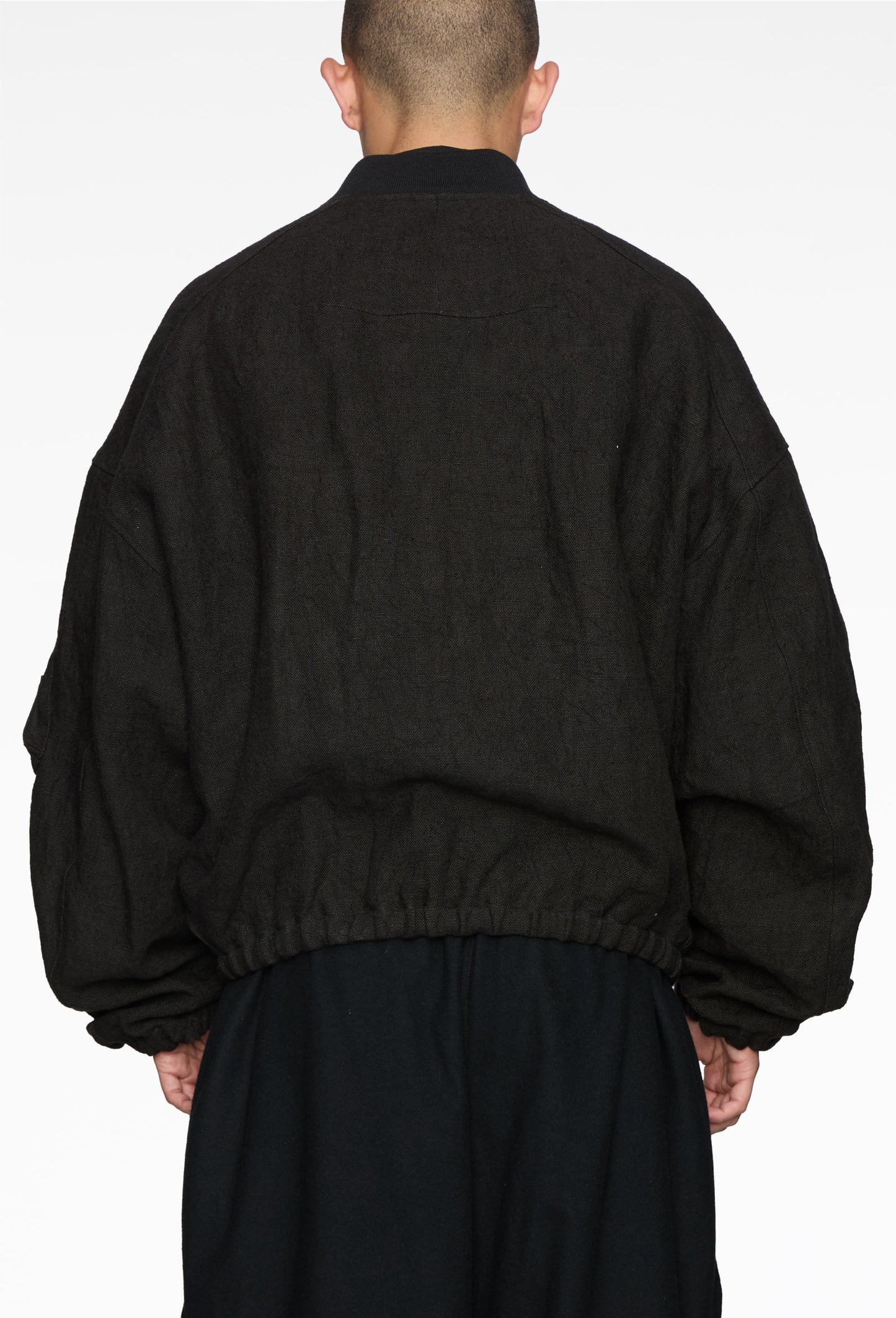 Linen Draped Ma1 Blouson