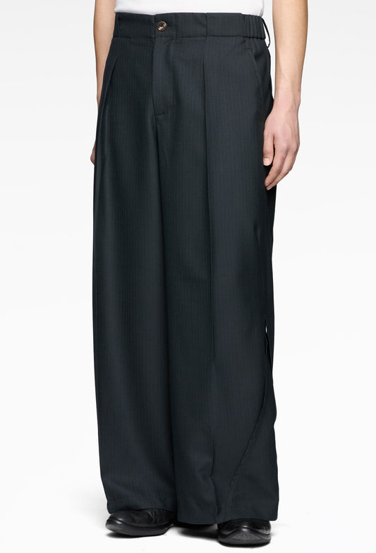 Midnight Woolen Interweaved Trousers